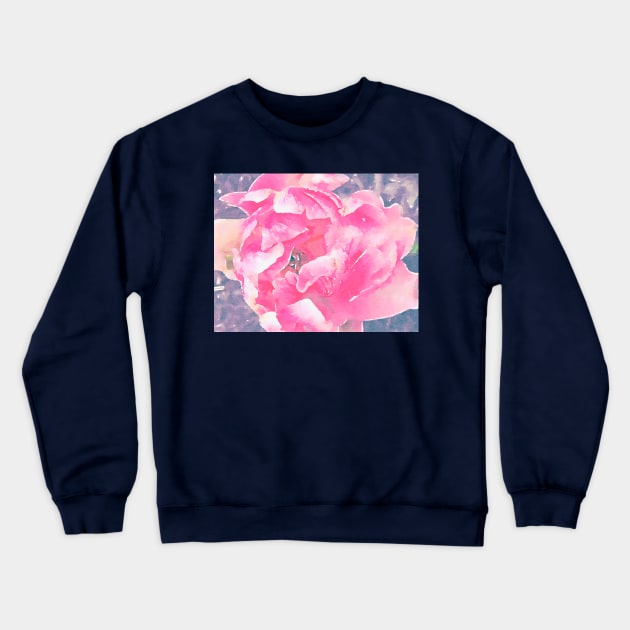 Pink Tulip close up Crewneck Sweatshirt by Dillyzip1202